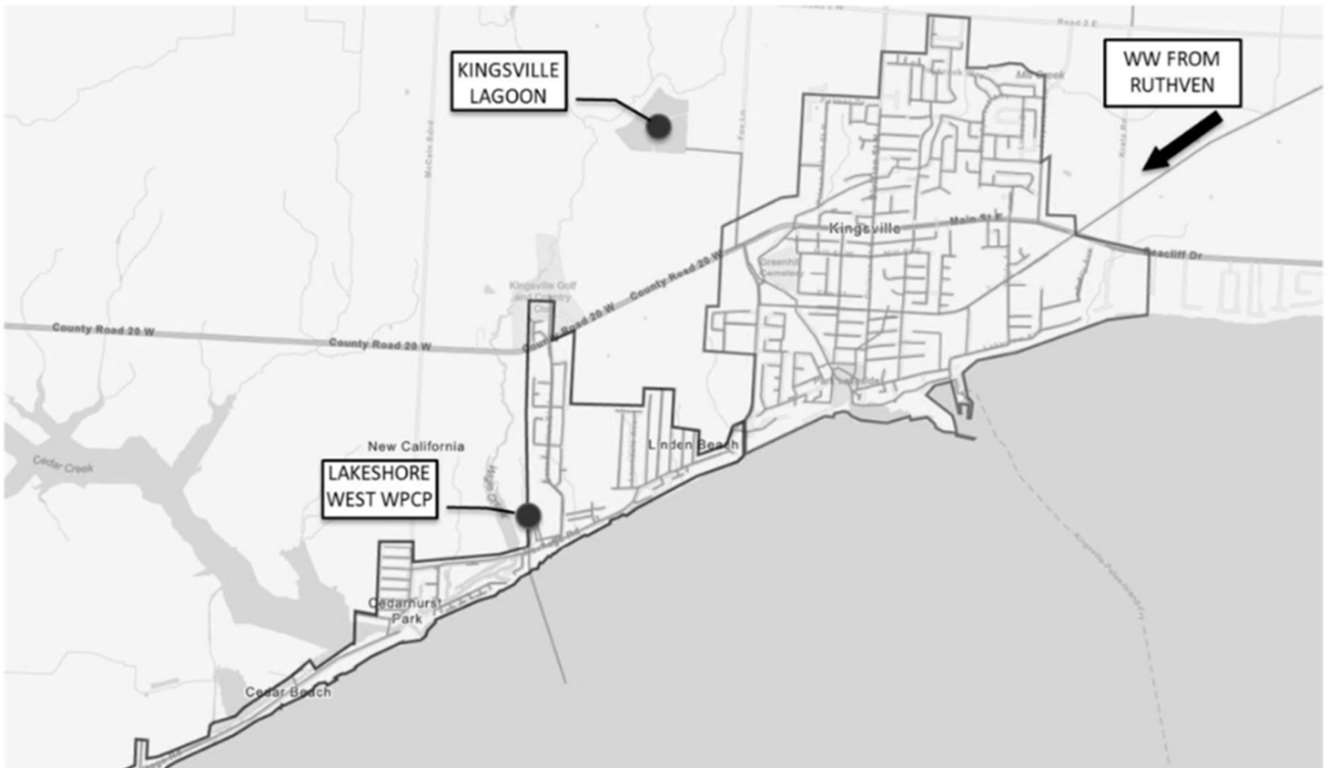 Figure 1 shows an overview of Kingsville Wastewater System