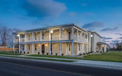 Exterior of Kingsville's Grovedale venue at night